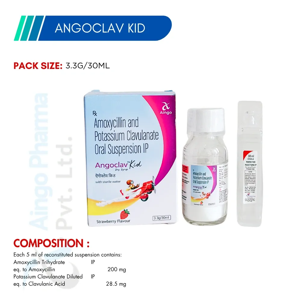 Angoclav Kid – Amoxycillin & Clavulanate Suspension