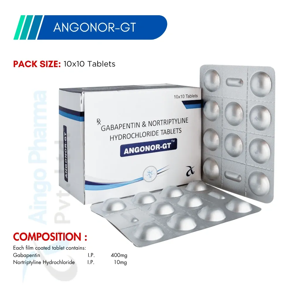 ANGONOR-GT – Gabapentin 400mg + Nortriptyline Hydrochloride 1mg Tablets