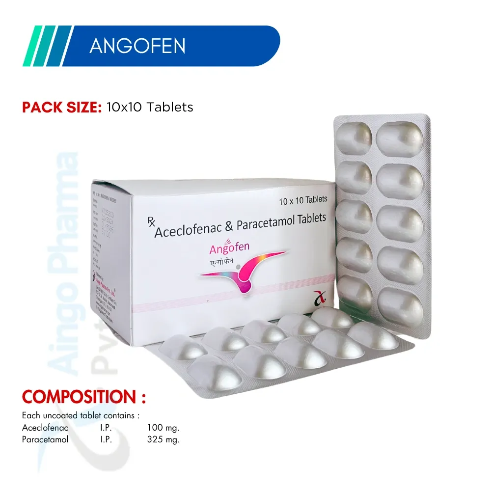 ANGOFEN – Aceclofenac 100mg + Paracetamol 325mg Tablets