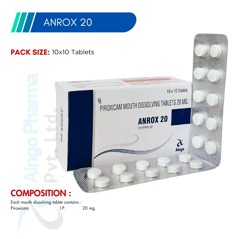 ANROX-20 – Piroxicam 20mg Dispersible Tablets