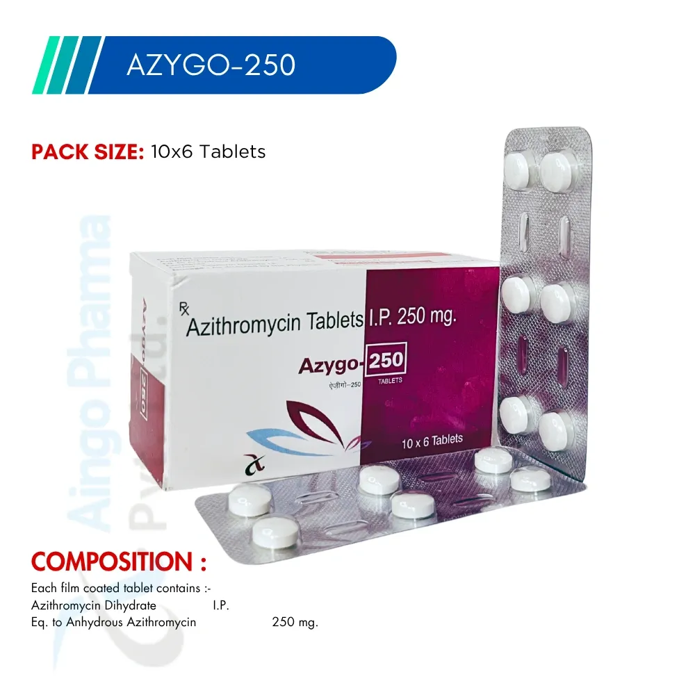 AZYGO-250 – Azithromycin 250mg Tablets