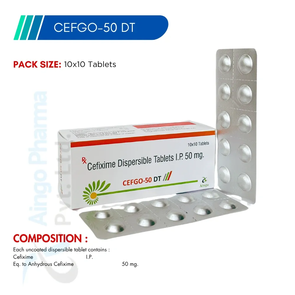CEFGO-50 DT – Cefixime 50mg Dispersible Tablets