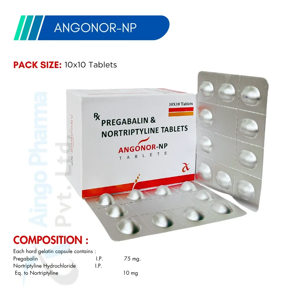 ANGONOR-NP – Pregabalin 75mg + Nortriptyline Hydrochloride 10mg Tablets