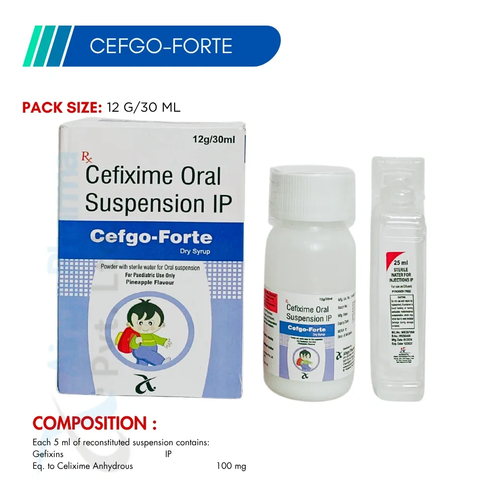 CEFGO-FORTE – Cefixime 100mg Syrup
