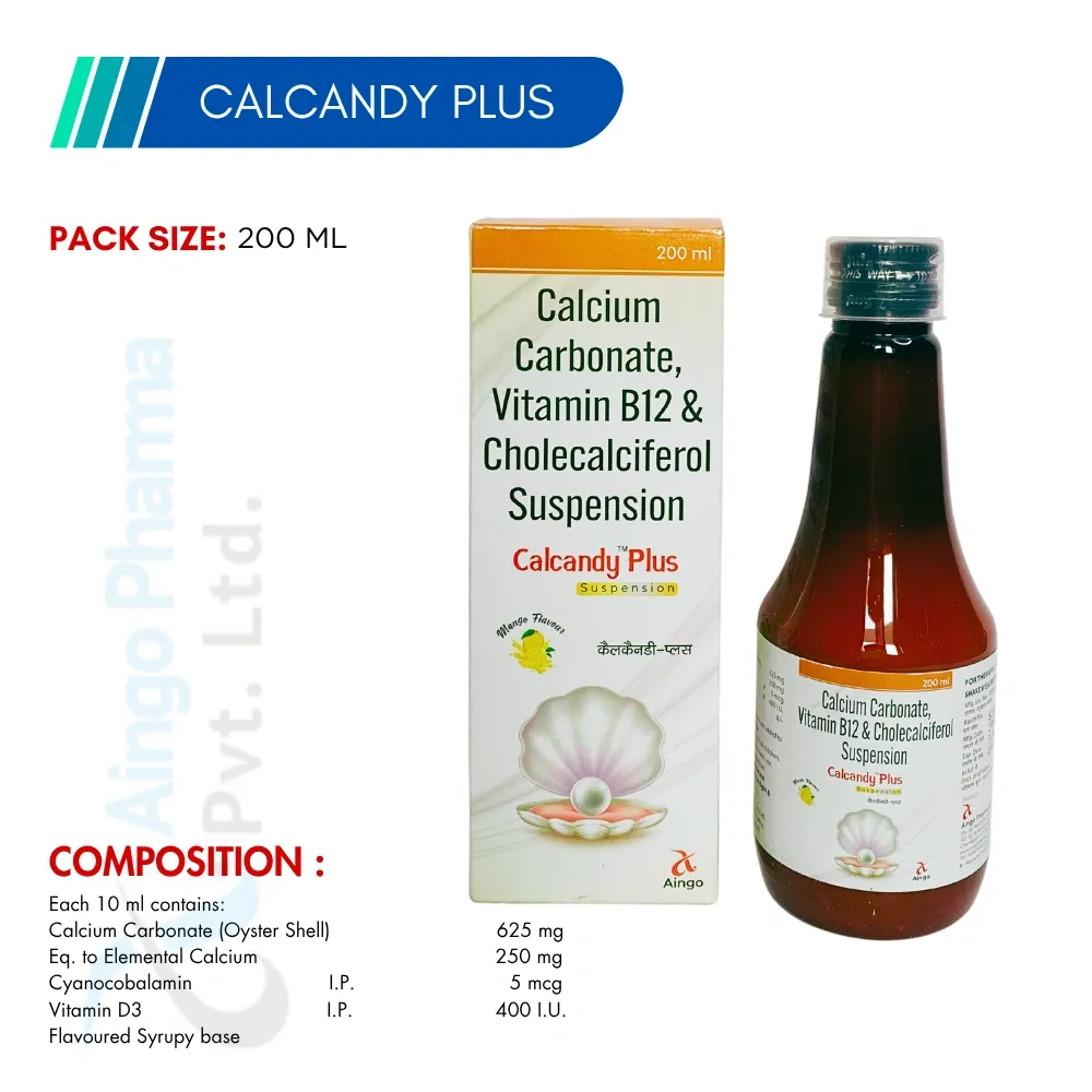 Calcandy Plus – Calcium B12 & Vitamin D3 Suspension 200 ml