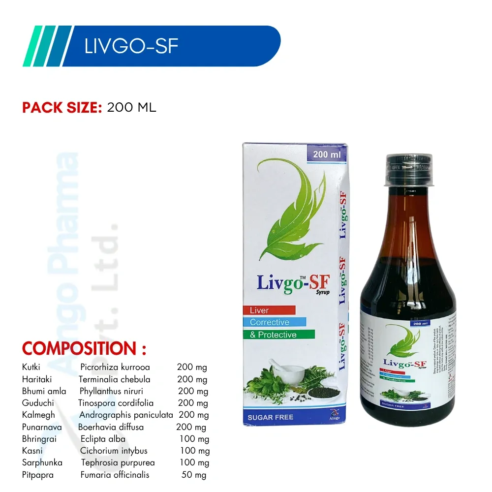 LIVGO-SF (SUGAR FREE) – Ayurvedic Antacid + Appetiser Digestive Enzyme Syrup