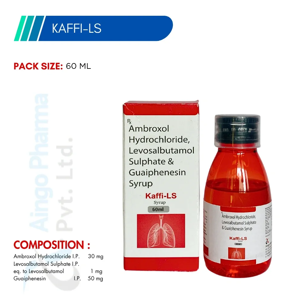 KAFFI-LS Ambroxol, Levosalbutamol & Guaiphenesin Syrup