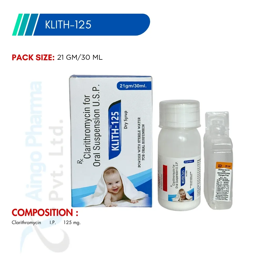Klith-125 – Clarithromycin Oral Suspension for Kids