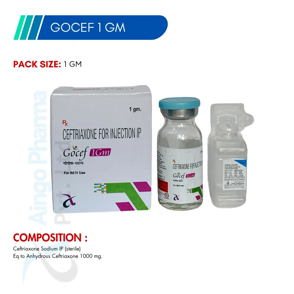 GOCEF-1GM – Ceftriaxone 1000mg