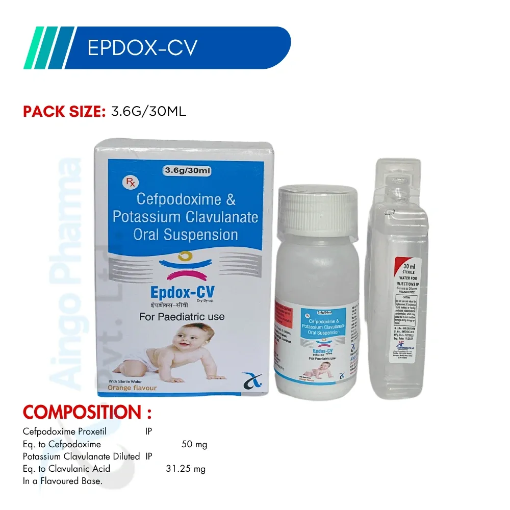 EPDOX-CV – Cefpodoxime Proxetil 200mg + Clavulanic Acid 125mg Tablets