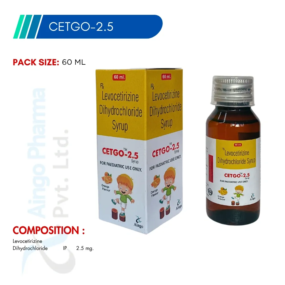 CETGO-2.5 – Levocetirizine 2.5mg Syrup