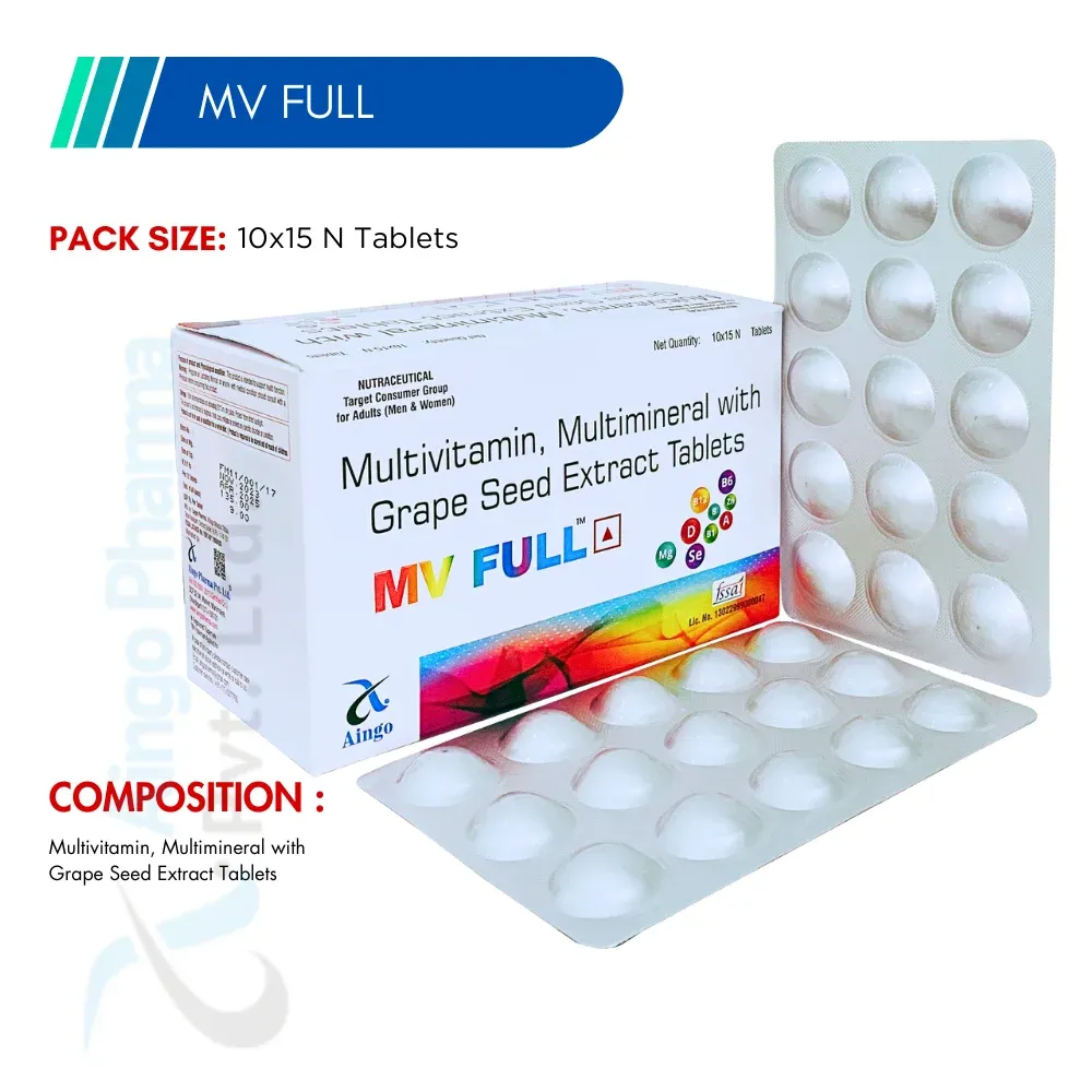 MV-FULL – Multivitamin + Multimineral + Grape Seed Extract Tablets