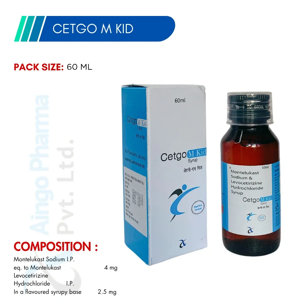 CETGO-M KID – Levocetirizine 2.5mg + Montelukast 4mg Syrup