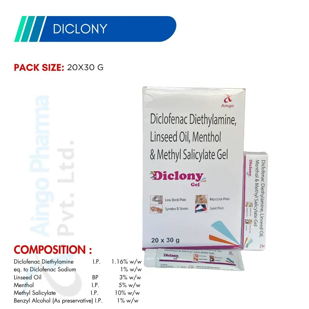 Diclony Gel – Pain Relief Gel with Diclofenac & Menthol