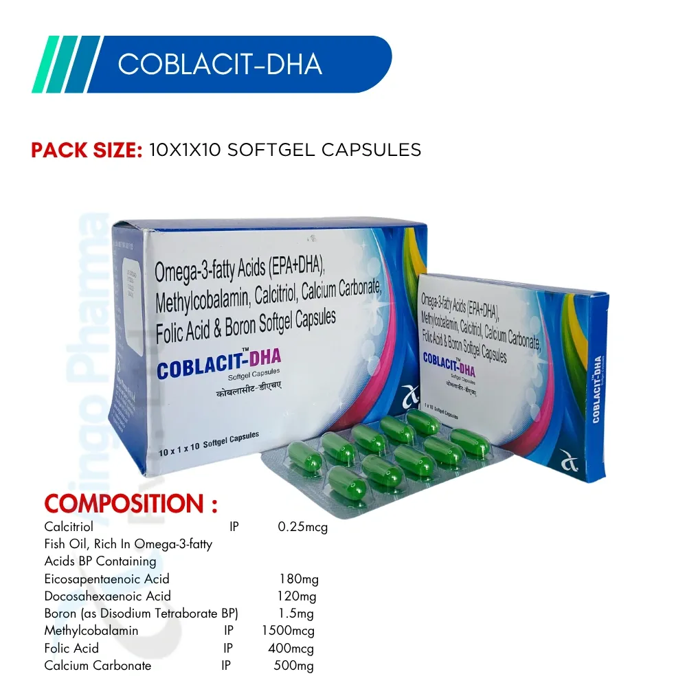 COBLACIT-DHA – Calcitriol 0.25mcg + Eicosapentaenoic Acid 180mg + Docosahexaenoic Acid 120mg +...