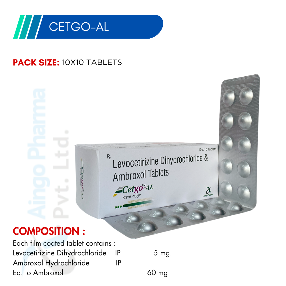 CETGO-AL – Levocetirizine 5mg + Ambroxol 60mg Tablets