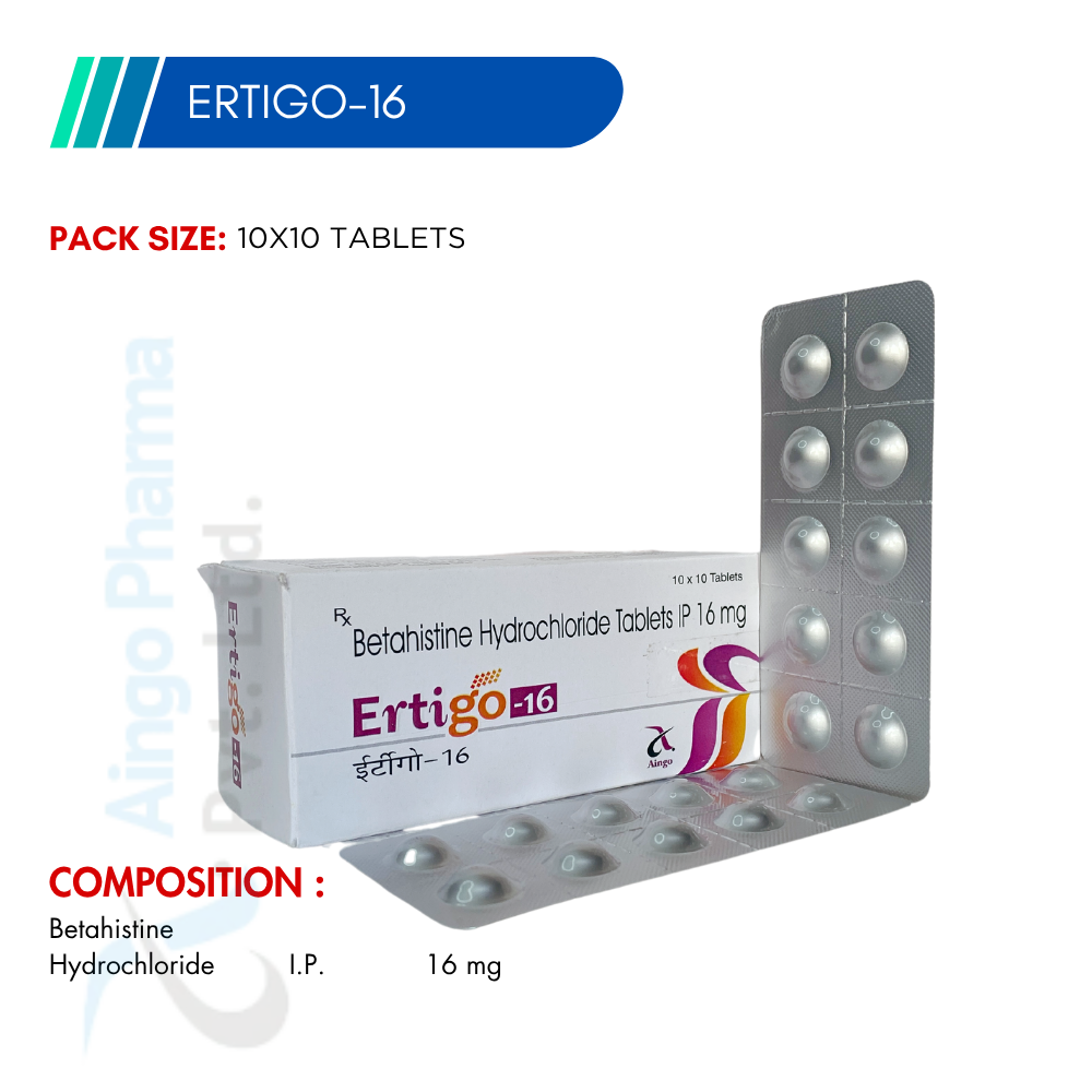 ERTIGO-16 – Betahistine HCl 16mg Tablets