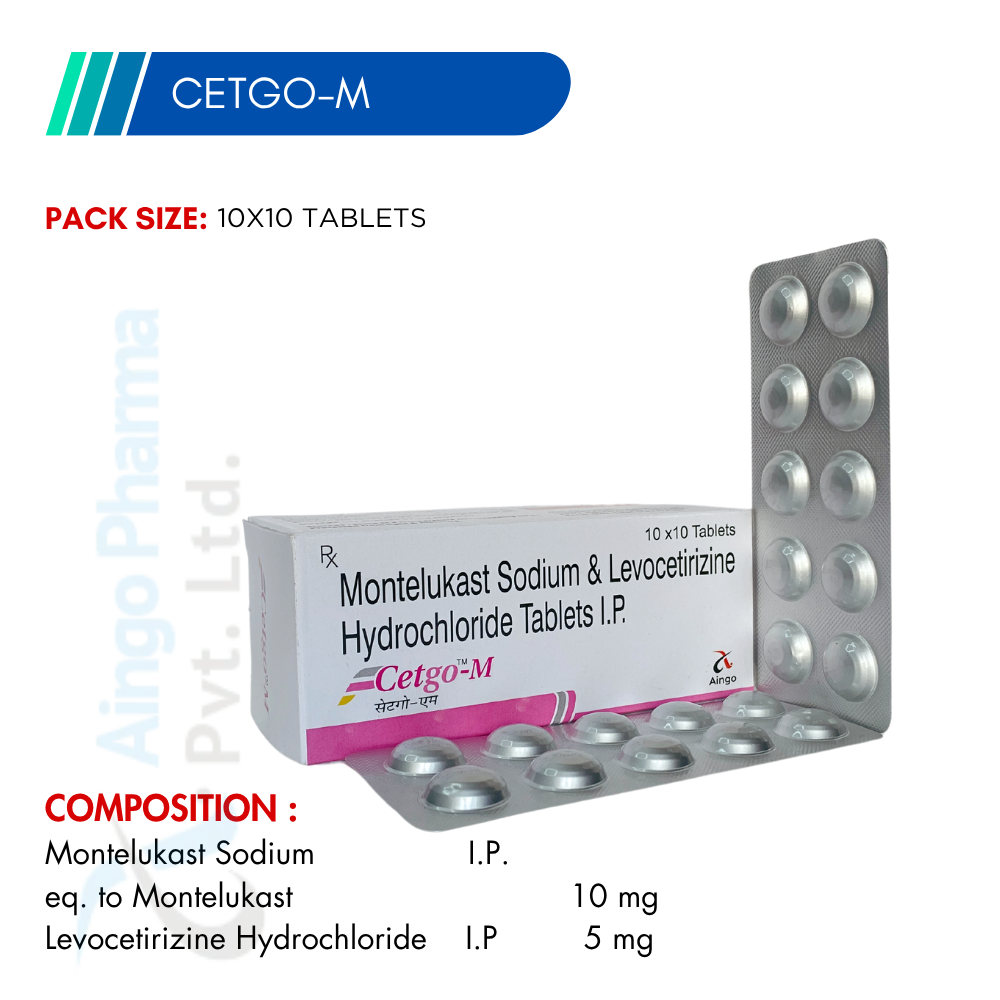 CETGO-M – Levocetirizine 5mg + Montelukast 10mg Tablets