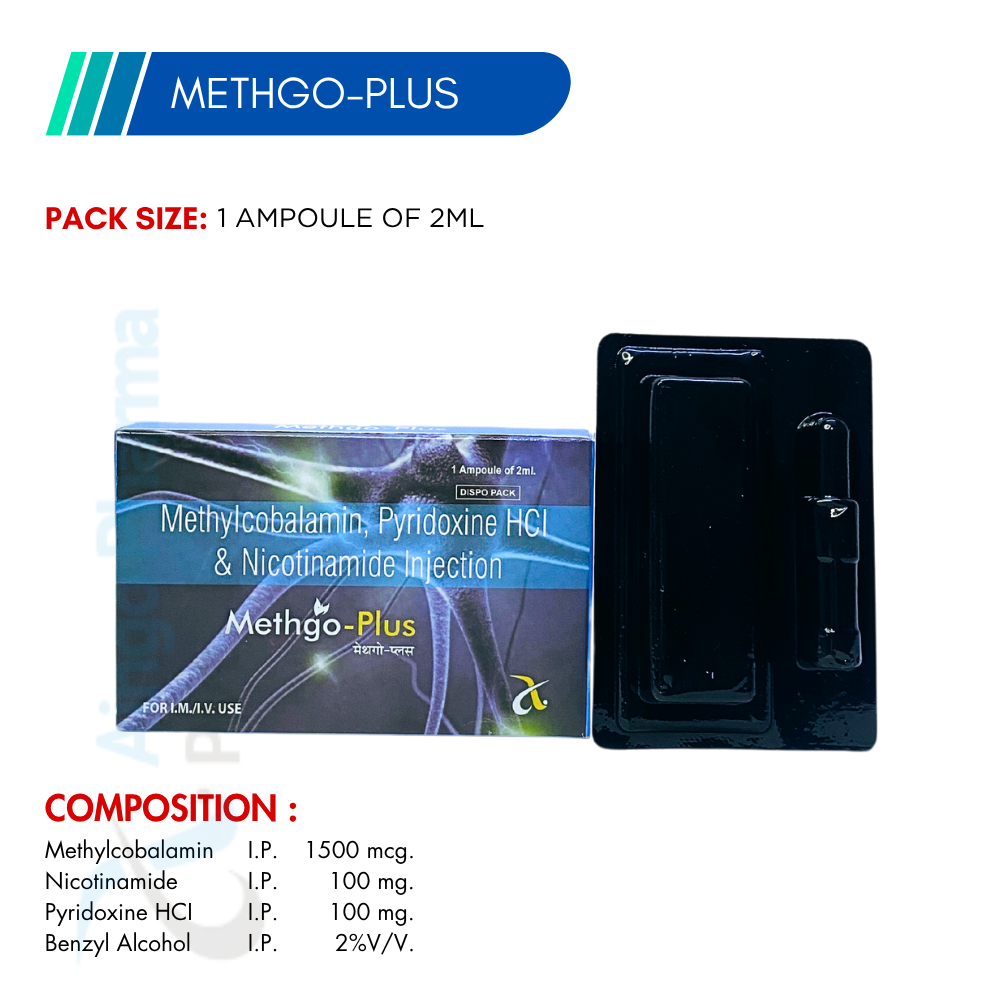 METHGO-PLUS – Methylcobalamin 1500mcg + Pyridoxine HCl 100mg + Nicotinamide 100mg