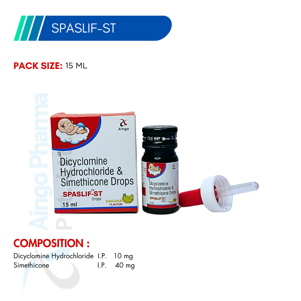 SPASLIF-ST – Dicyclomine Hydrochloride 10mg + Simethicone 40mg Drops
