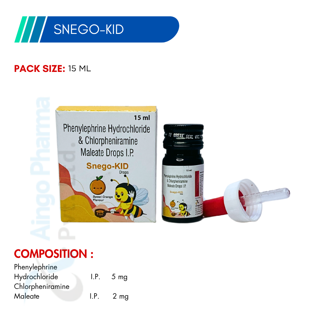 SNEGO KID – Phenylephrine Hydrochloride 5mg + Chlorpheniramine Maleate 2mg Drops