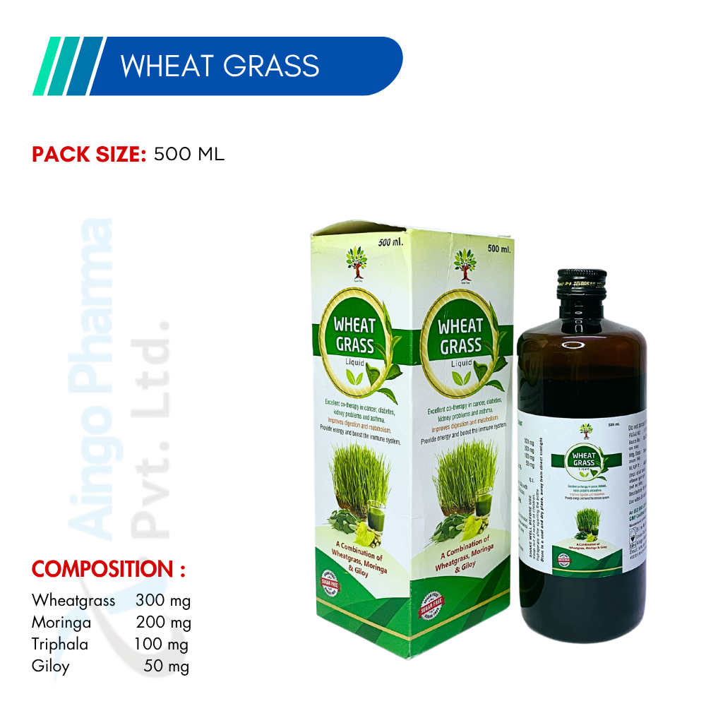 Wheat Grass Liquid | Herbal Detox with Moringa, Triphala & Giloy