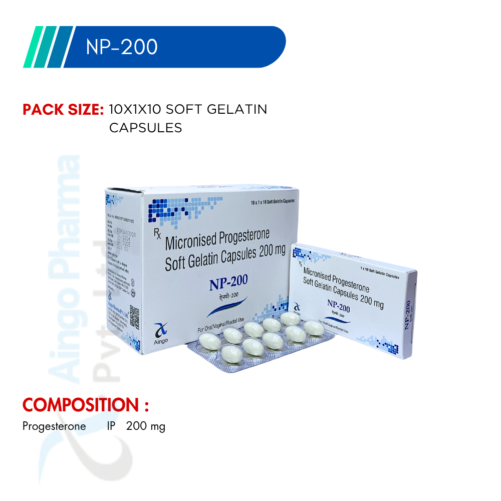 NP-200 – Natural Progesterone 200mg Softgel Capsules