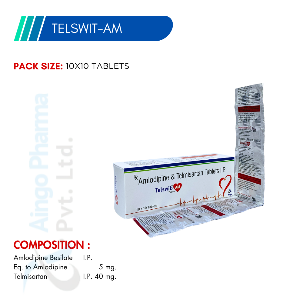 TELSWIT-AM – Telmisartan 40mg + Amlodipine 5mg Tablets