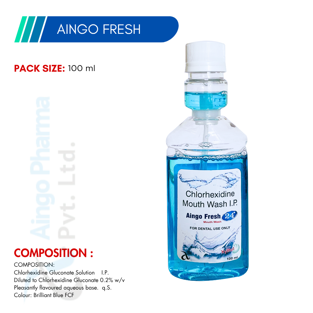 Aingo Fresh Mouth Wash – Chlorhexidine Gluconate 0.2%