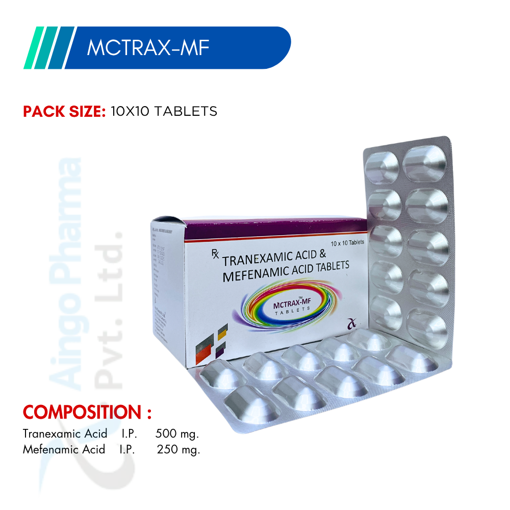 MCTRAX-MF – Tranexamic Acid 500mg + Mefenamic Acid 250mg Tablets