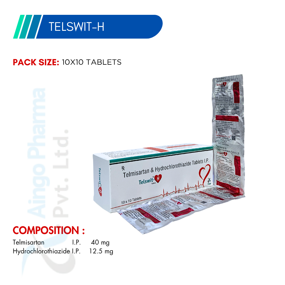 TELSWIT-H – Telmisartan 40mg + Hydrochlorothiazide 12.5mg Tablets