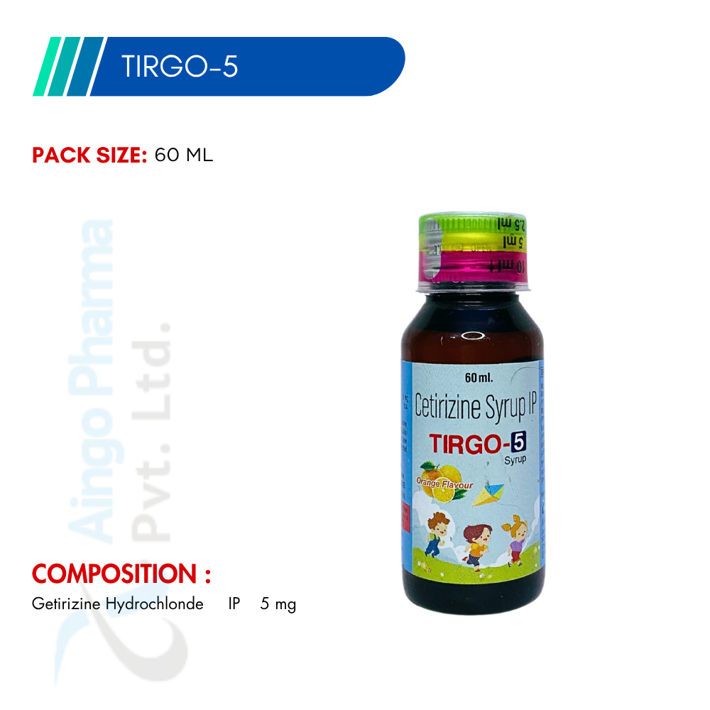 TIRGO-5 Cetirizine Syrup | Allergy Relief for Children – 60ml