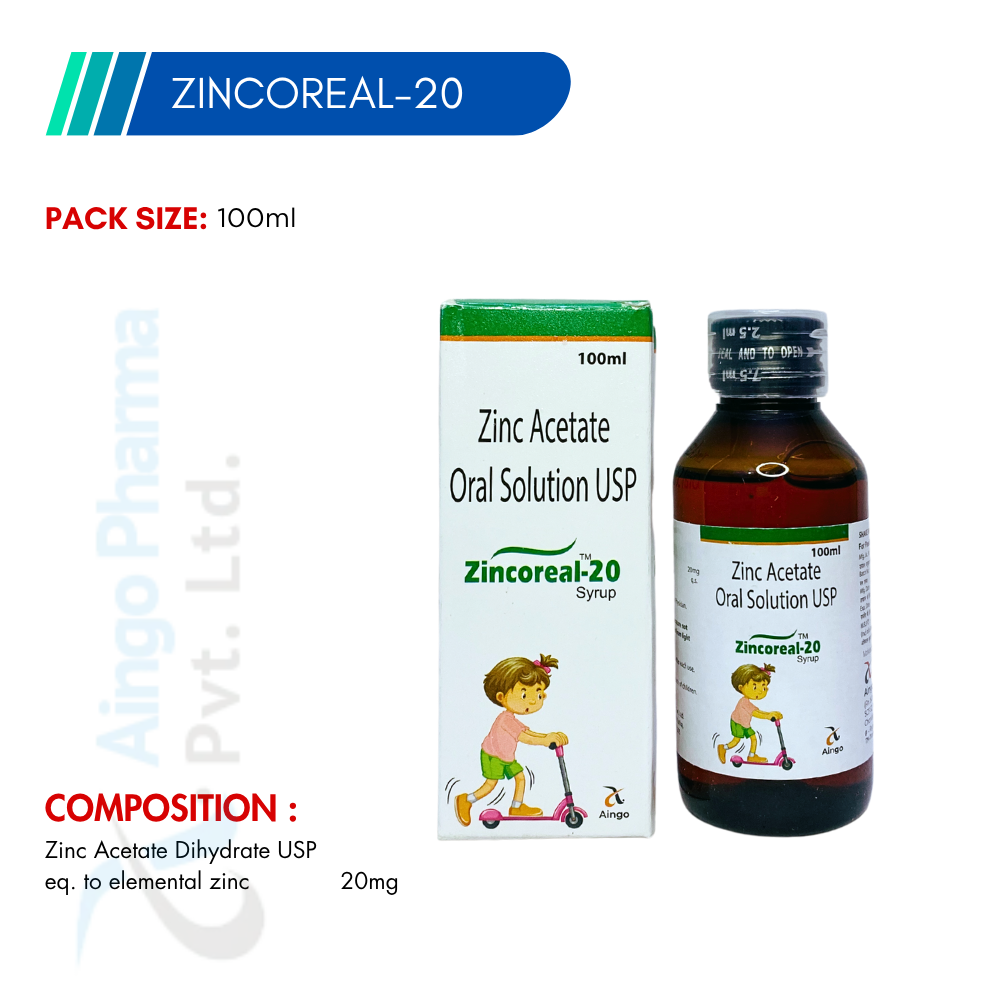 ZINCOREAL-20 – Zinc Acetate Oral Solution (100ml)