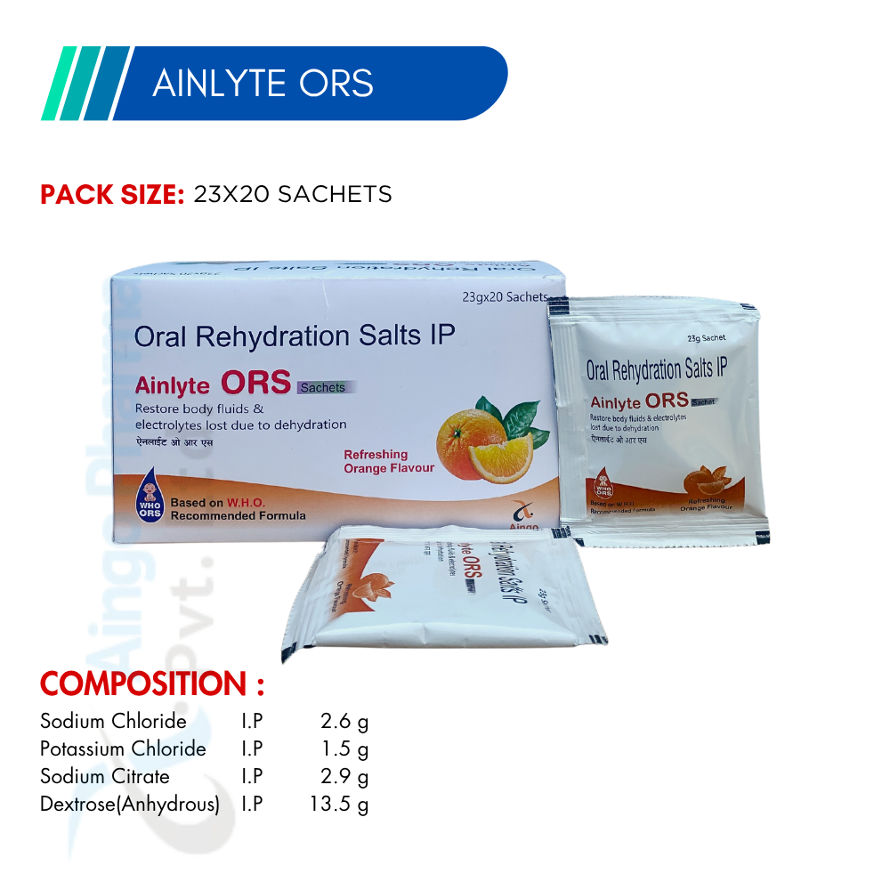 Ainlyte ORS – Oral Rehydration Salts for Dehydration Relief