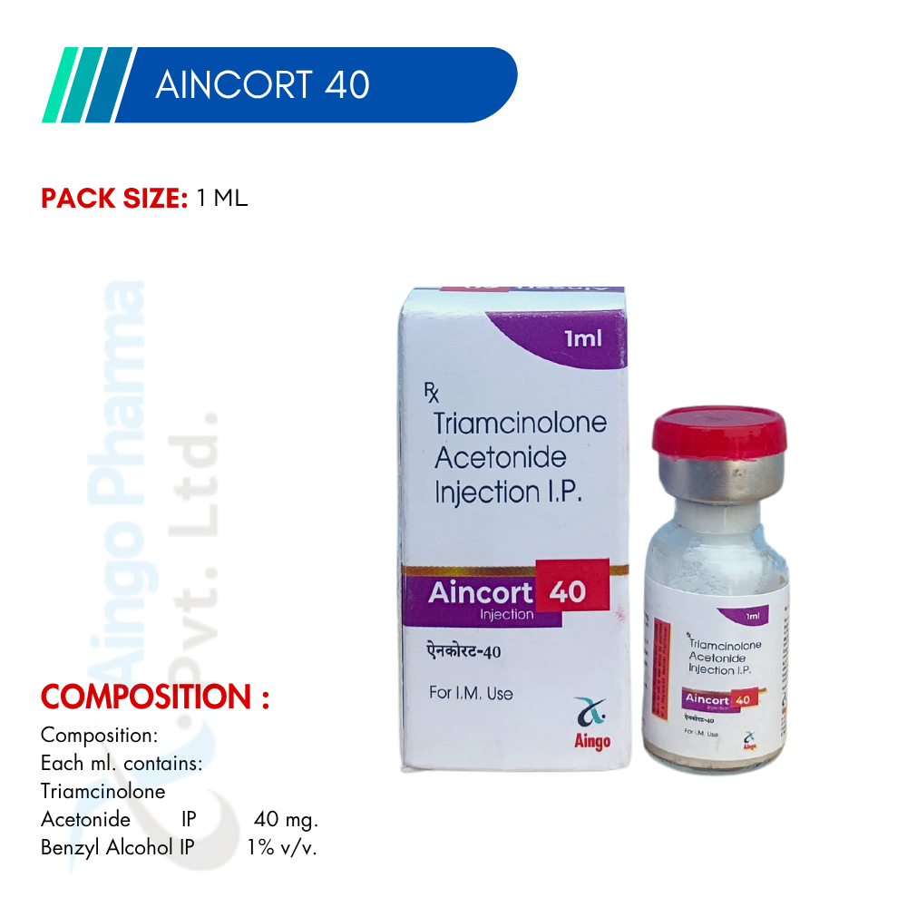 AINCORT-40 – Triamcinolone Acetonide 40mg