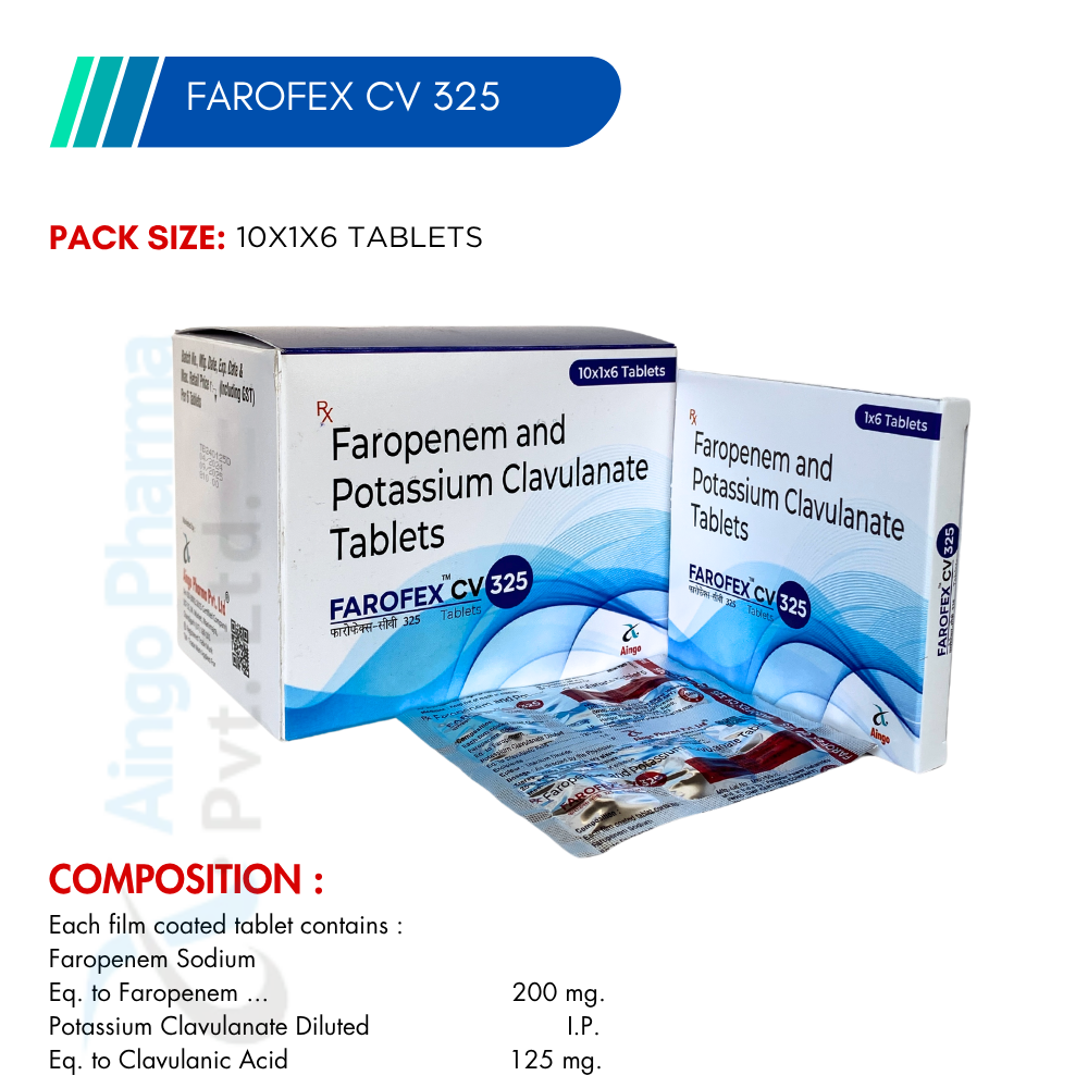 FAROFEX-CV 325 – Faropenem 200mg + Clavulanic Acid 125mg Tablets