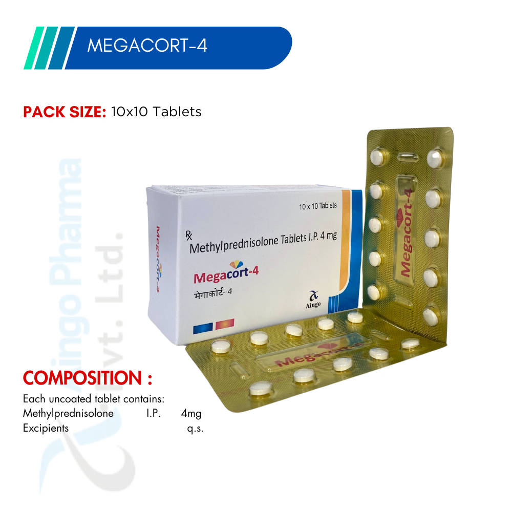 MEGACORT-4 – Methylprednisolone 4mg Tablets