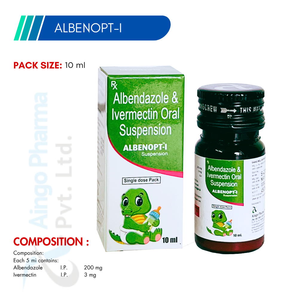 ALBENOPT-I – Albendazole 200mg + Ivermectin 3mg Suspension