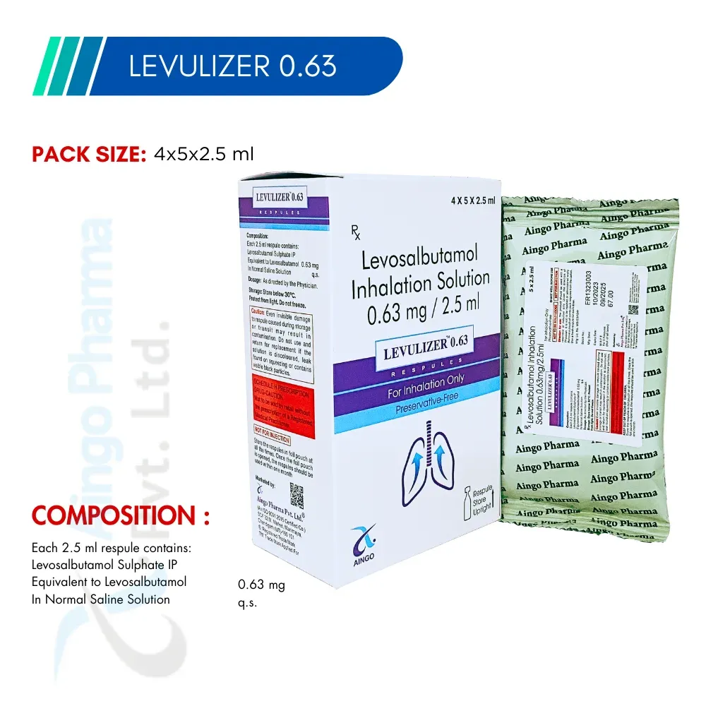 LEVULIZER-0.63 – Levosalbutamol 0.63mg Respules