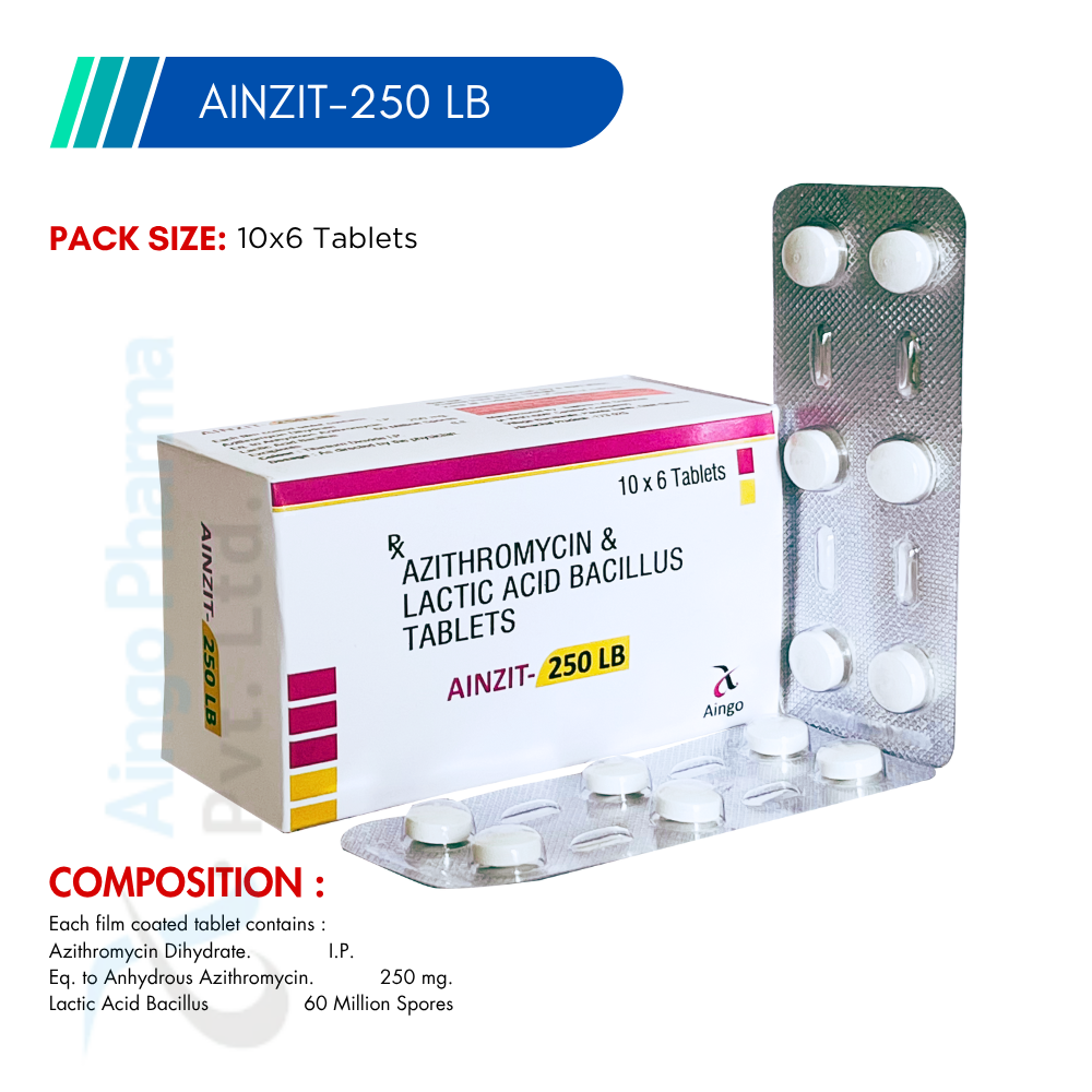 AINZIT-250 LB – Azithromycin 250mg Tablets