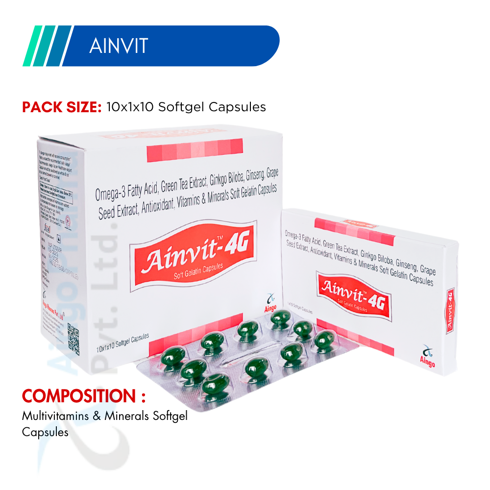 Ainvit-4G Multivitamin, Antioxidant & Herbal Softgel Capsules