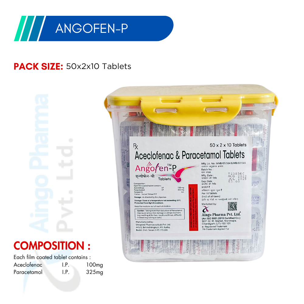 Angofen-P Aceclofenac 100 mg & Paracetamol 325 mg Tablets