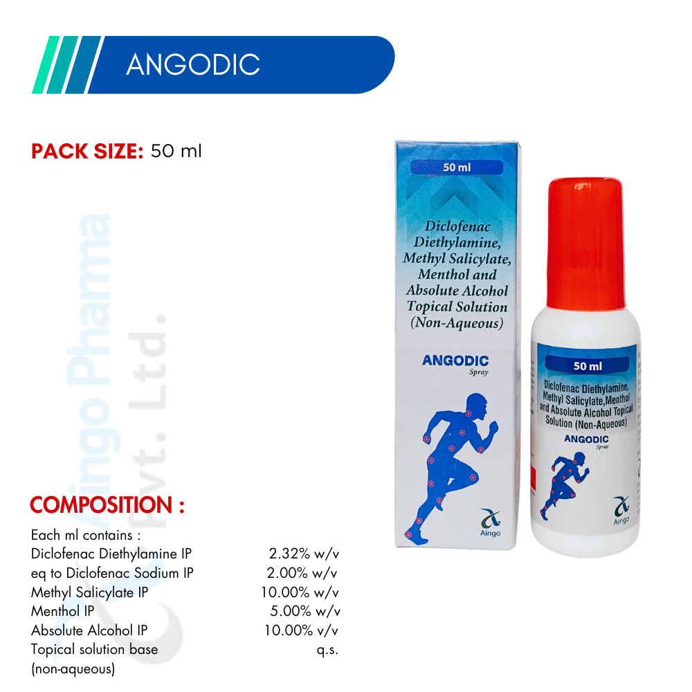 Angodic Spray – Diclofenac Diethylamine, Methyl Salicylate