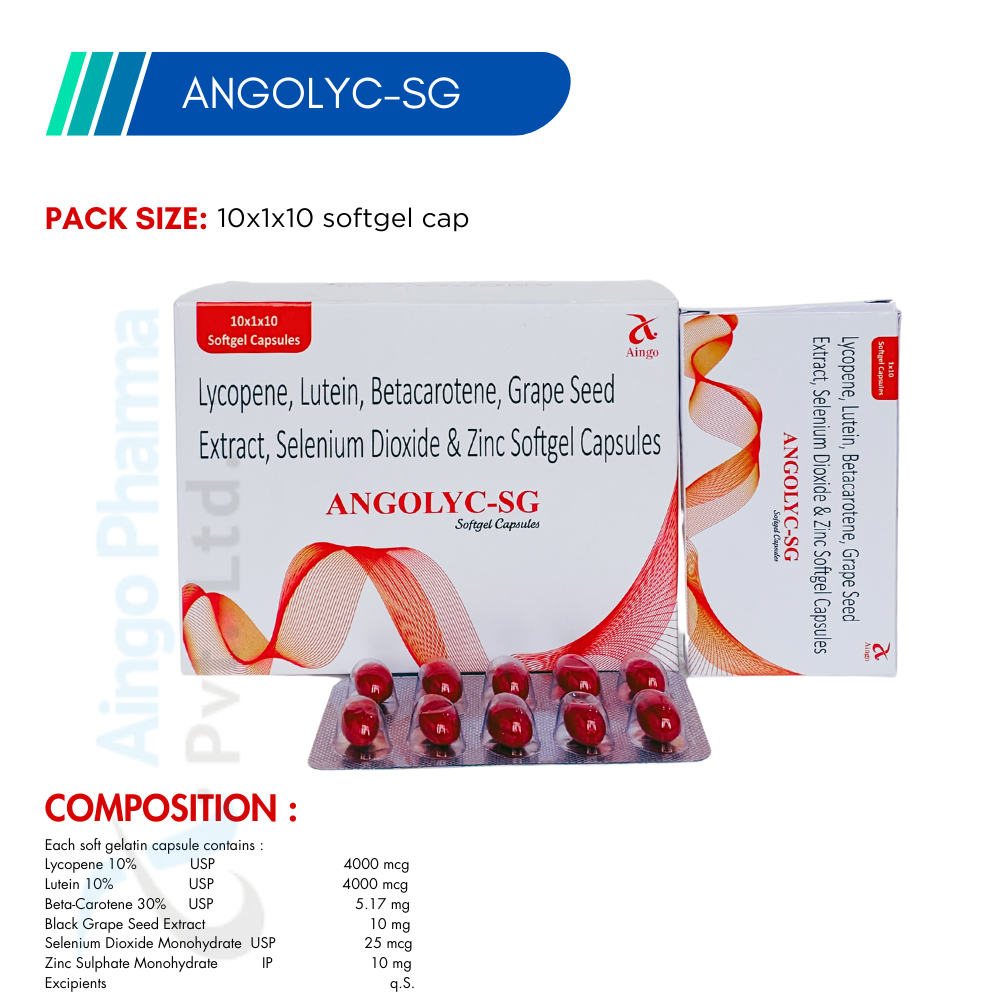 Angolyc-SG Softgel Capsules – Lycopene, Beta Carotene, Grape Seed, Zinc