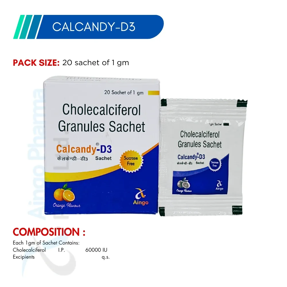 CALCANDY D3 – Cholecalciferol Granules I.U. 60000 Sachet