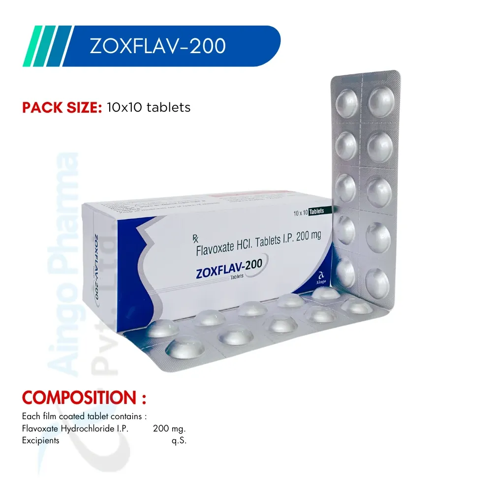 Zoxflav-200 (Flavoxate Hydrochloride I.P. 200 mg.) Tablet