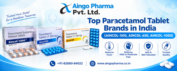 Top Paracetamol Tablet Brands in India (AINCOL-500, AINCOL-650, AINCOL-1000)